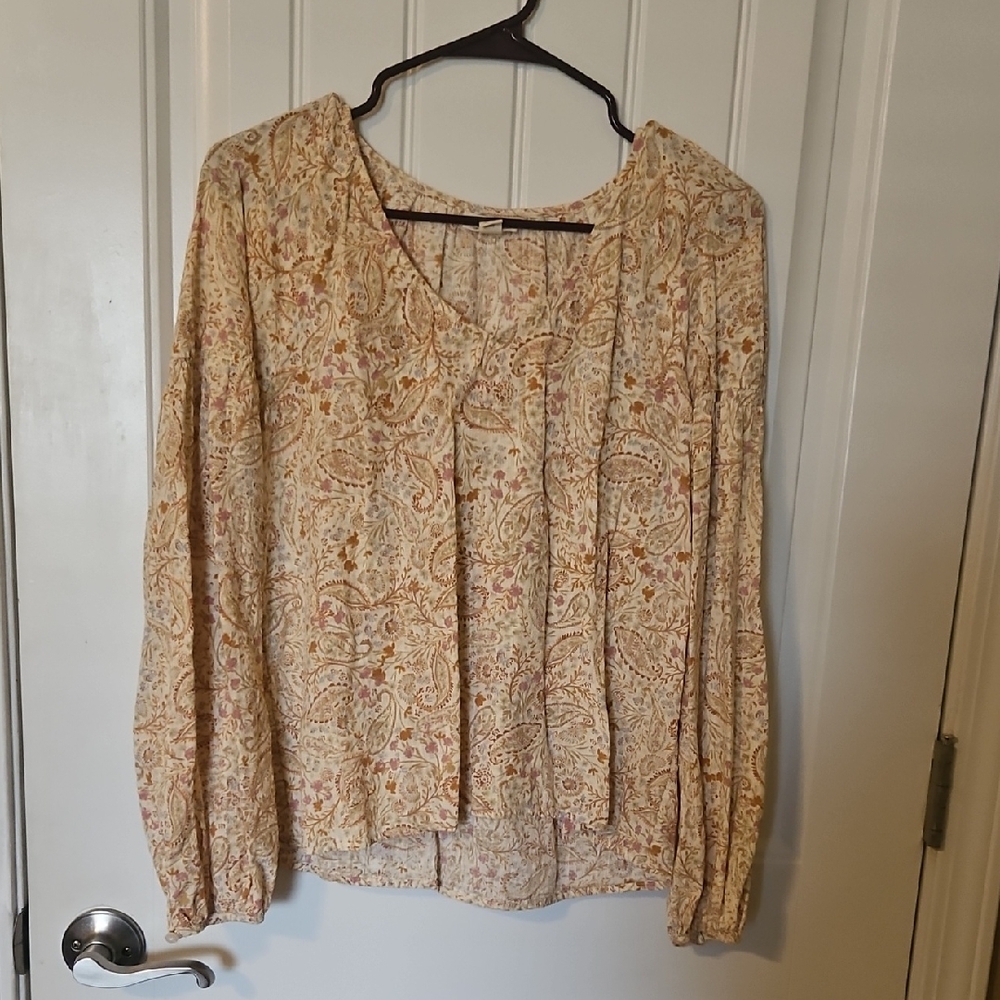 a.n.a Paisley Cream and Orange Blouse